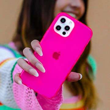 Stylish Velvet Caviar Case for iPhone 14 Pro - Hot Pink