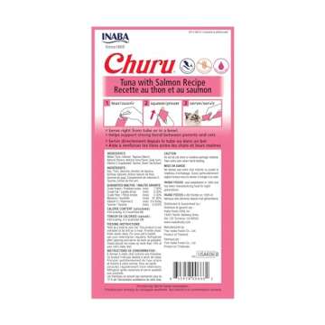 INABA Churu Cat Treats - Grain-Free, Lickable Tuna & Salmon Purée for Cats