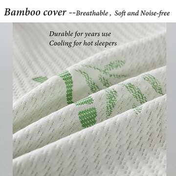 HOXXME Shredded Memory Foam Pillows for Sleeping, Cooling Zippered Breathable Memory Foam Bed Pillow 2 Pack, Queen Size Firm Pillow Gel for Neck Support, Hotel Quality Bed Rest Pillow Set of 2