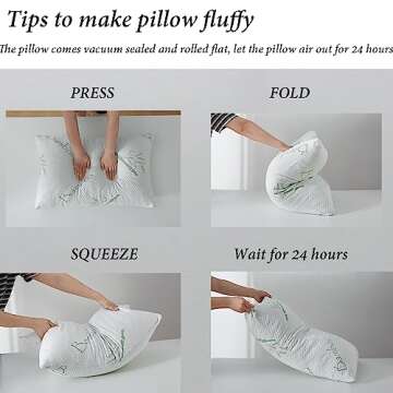 HOXXME Shredded Memory Foam Pillows for Sleeping, Cooling Zippered Breathable Memory Foam Bed Pillow 2 Pack, Queen Size Firm Pillow Gel for Neck Support, Hotel Quality Bed Rest Pillow Set of 2