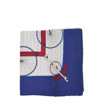 Hermès Blue Les Becanes Silk Scarf 90 – Luxury Gift Idea