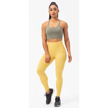 Lavento Women's Scrunch Butt Lifting Seamless Leggings - Tummy Control Yoga Workout Legging (#6 Primrose Yellow, 2)
