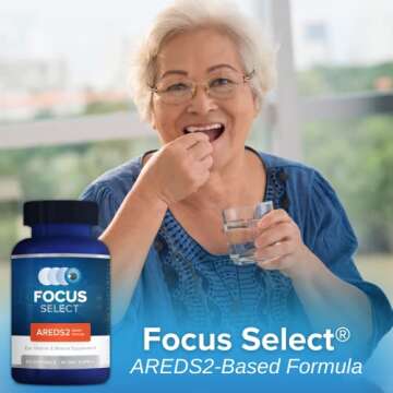 Focus Select AREDS2 Based Eye Vitamin-Mineral Supplement - AREDS2 Based Supplement for Eyes (60 ct. 30 Day Supply) - AREDS2 Based Low Zinc Formula - Eye Vision Supplement and Vitamin