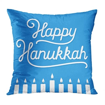 Moladika Throw Pillow Cover 20 x 20 Inch Vintage Menorah Design for Home Decor
