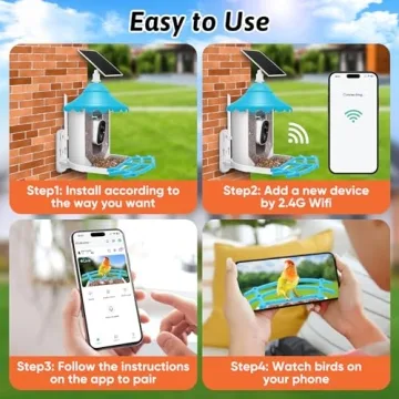 2K HD Smart Bird Feeder with Camera for Bird Lovers