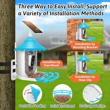 2K HD Smart Bird Feeder with Camera for Bird Lovers