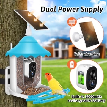 2K HD Smart Bird Feeder with Camera for Bird Lovers