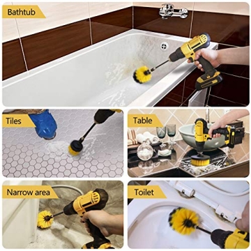HIWARE Drill Brush Set for Effortless Powerful Cleaning