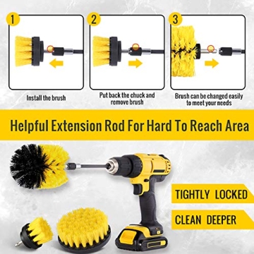 HIWARE Drill Brush Set for Effortless Powerful Cleaning