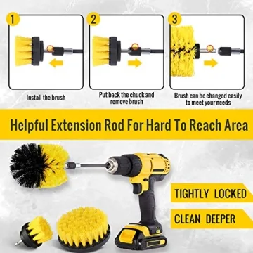 HIWARE Drill Brush Set for Effortless Powerful Cleaning