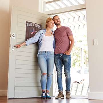 Holiday Welcome Sign for Front Door by Onyx Haus, Halloween Housewarming Gift- Large, Interchangeable Decorations w/ 14 Unique Seasonal Pieces 11"x15"