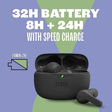 JBL Vibe Beam Earbuds - Wireless, Deep Bass, 32H Battery