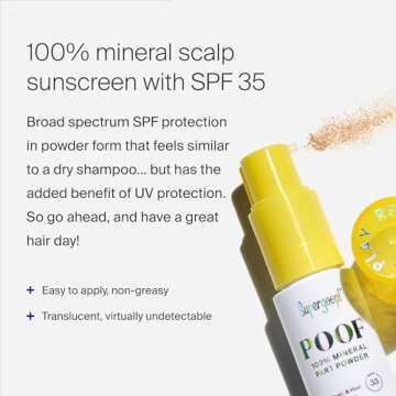 Supergoop! Poof 100% Mineral Part Powder - 0.71 oz, Pack of 2 - SPF 35 PA+++ Scalp Sunscreen with Br...