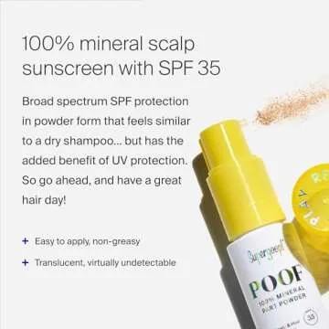Supergoop! Poof 100% Mineral Part Powder - SPF 35 Sunscreen for Hair and Scalp, Pack of 2