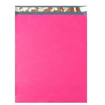 100 Bright Pink Poly Mailers for Shipping by ValueMailers