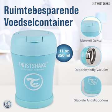 Twistshake Insulated Food Container - Premium Leak-Proof Thermo for Hot & Cold Meals - 350ml Lunch B...