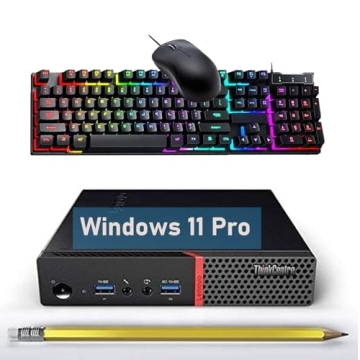 Lenovo ThinkCentre M900 Tiny Desktop PC, Intel Core i5-6500, 8GB RAM, 256GB SSD, Keyboard and Mouse,...