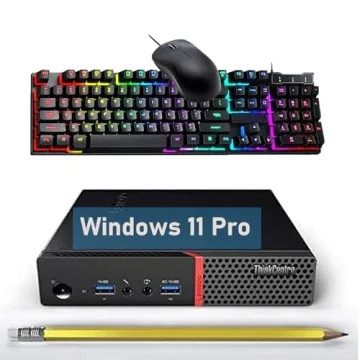 Lenovo ThinkCentre M900 Tiny Desktop PC, Intel Core i5-6500, 8GB RAM, 256GB SSD, Keyboard and Mouse,...