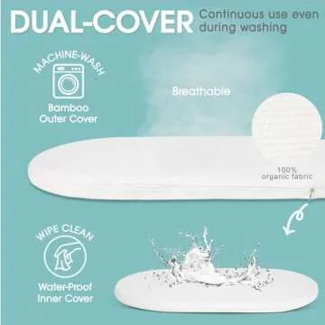 J&JOO Baby Changing Basket Includes Diaper Caddy - Portable, Breathable, Changing Table Topper, Changing Pad for Dresser, Cotton Rope Baby Basket, Baby Mat, Gift for Baby Shower