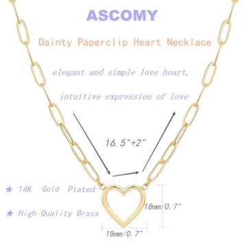 Dainty Gold Heart Necklace for Women | ASCOMY 14K Necklaces