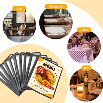 Elegant 10 Pack Menu Covers for Restaurants and Cafes