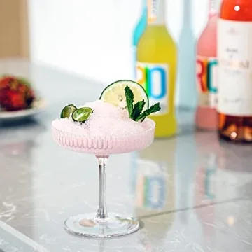 G Iridescent Coupe Glasses set of 2 Vintage Stem Design for Manhattan Cocktail Champagne Martini Algonquin Gimlet Prohibition Aperitif Port Wine Rainbow Unicorn Pearl Shimmering Little Cute Glassware