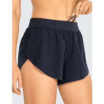CRZ YOGA Women's Lightweight Split Running Shorts - 4''