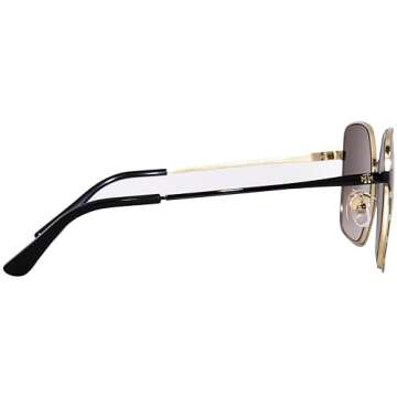 Tory Burch TY 6076-328213 Shiny Silver/Black Strip w/Smoke Gradient 56mm