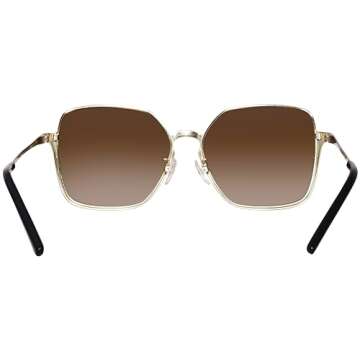 Tory Burch TY 6076-328213 Shiny Silver/Black Strip w/Smoke Gradient 56mm