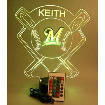 Customizable LED Night Light for Sports Fans - 16 Colors