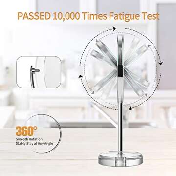 Beautifive Makeup Mirror, Double Sided Vanity Mirror with 1x/7x, Tabletop Magnifying Mirror, Swivel Round Mirror with 360°Rotation, Retro Style Bathroom Mirror