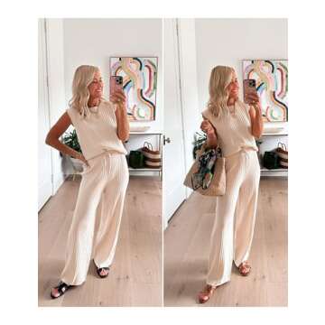 Chic Dqbeng Women's 2 Piece Knit Sweater Sets