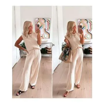 Chic Dqbeng Women's 2 Piece Knit Sweater Sets