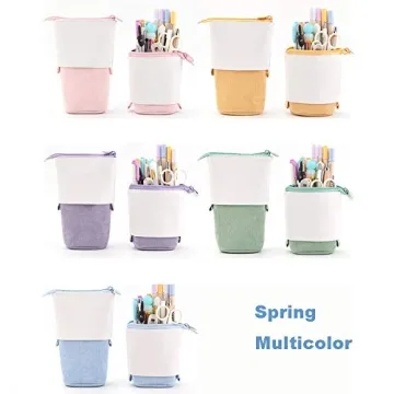 Compact Stand-up Retractable Pencil Case for Organization