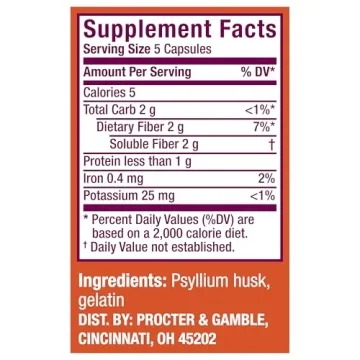Metamucil 3-in-1 Fiber Capsules for Digestive Health