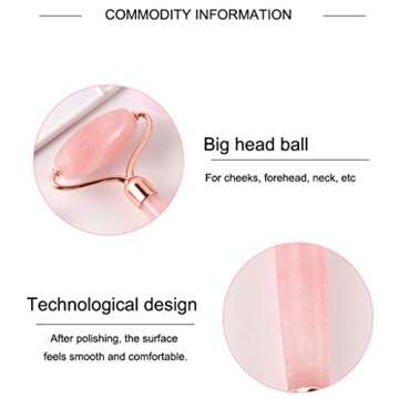 Jade Roller for Face,Natural Rose Quartz Facial Massage Roller,Great Skincare Tool for Facial Massage,Relaxation, Massage Your Face & Enhance Your Skin Care Routine, Gift Box