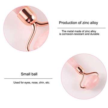 Jade Roller for Face,Natural Rose Quartz Facial Massage Roller,Great Skincare Tool for Facial Massage,Relaxation, Massage Your Face & Enhance Your Skin Care Routine, Gift Box