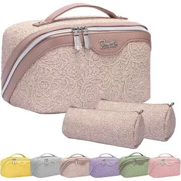 Travel Makeup Bag Set | Large Capacity Organizer
