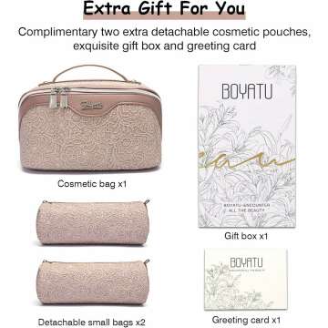 Travel Makeup Bag Set | Large Capacity Organizer