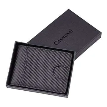 Casmonal Men's Slim Leather Wallet with RFID Blocking