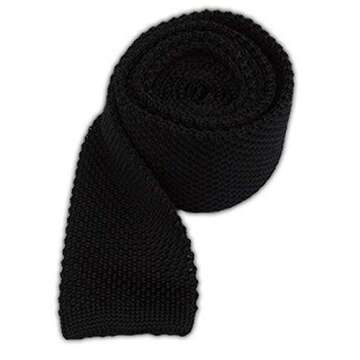 The Tie Bar 100% Silk Knit Black Skinny Tie