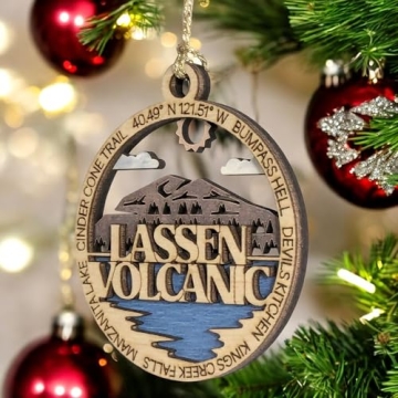 Lassen Volcanic National Park Laser Cut Wood Ornament - Manzanita Lake