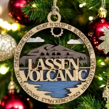 Lassen Volcanic Park Wood Ornament for Christmas