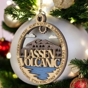 Lassen Volcanic Park Wood Ornament for Christmas