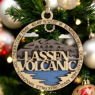 Lassen Volcanic Park Wood Ornament for Christmas