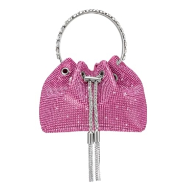 SWEETV Sparkly Rhinestone Bucket Bag - Perfect for Weddings & Parties
