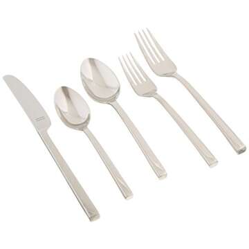 Wedgwood Vera Wang Polished 5-Piece Place Setting, Stainless Steel Flatware, Silver
