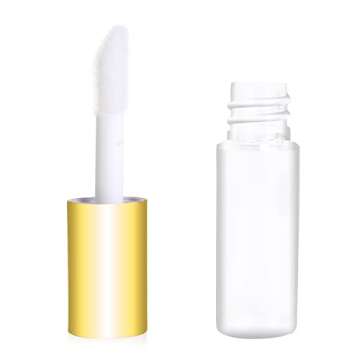 Mydio 50 Pack 1.2ML Clear Mini Lip Gloss Tube Empty Lip Balm Containers With Gold Lid for Lipstick (Gold)