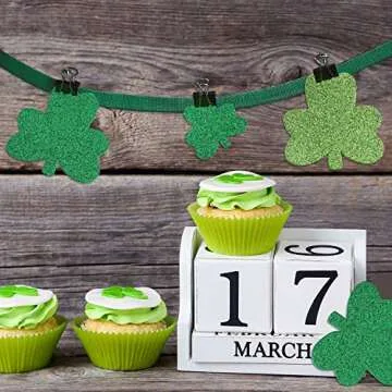 Zhanmai 200 Pcs St. Patrick's Day Shamrock Foam Stickers Glitter Green Clover Sticker Self-Adhesive ...