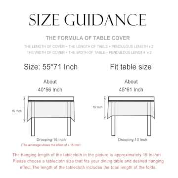 patdrea French Linen Pattern Tablecloth Soft Durable Floral Table Cloth Designer Kitchen Dining Tablecloth for Rectangular Tables for Parties Christmas 55"x 71"